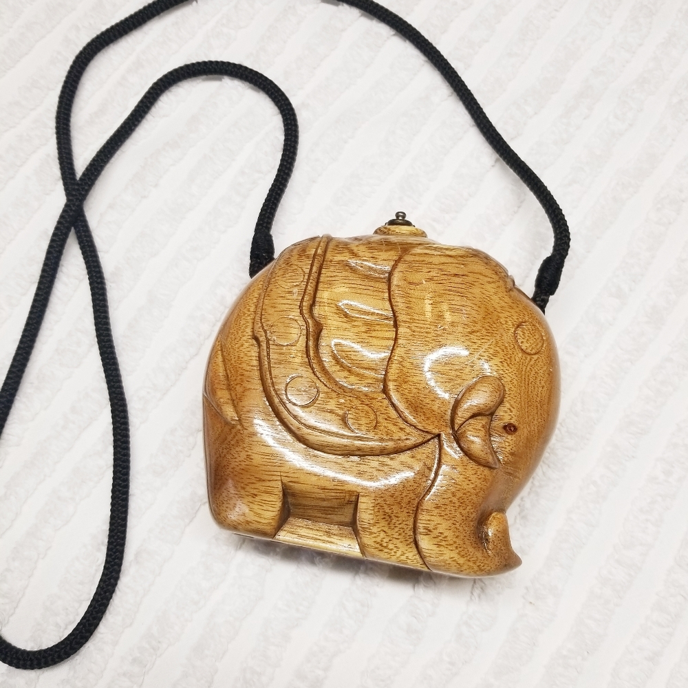 Timmy Woods Beverly Hills Acacia Wood Elephant Bag